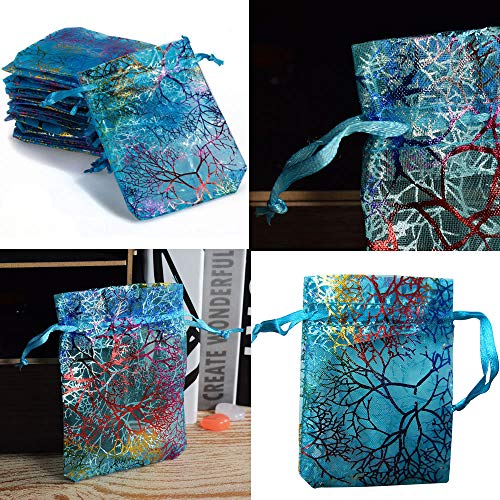 WSERE 50 Pieces Organza Gift Bags Drawstring Packing Bag Wedding B...