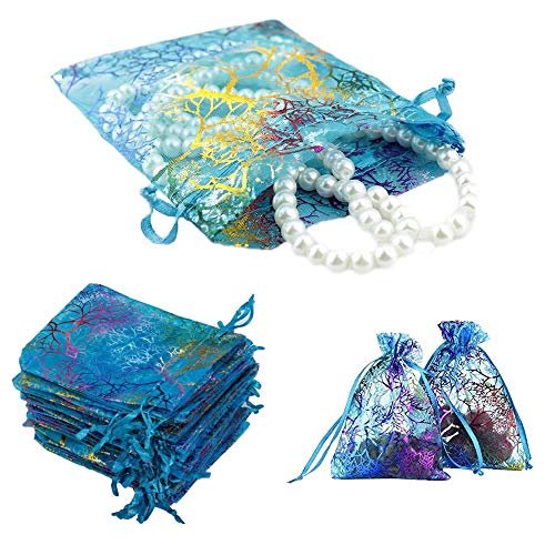 WSERE 50 Pieces Organza Gift Bags Drawstring Packing Bag Wedding B...