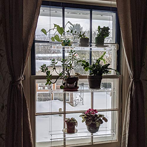 Hanging Plant Shelf, Clear Hanging Acrylic 2-Tier/3-Tier Planter S...