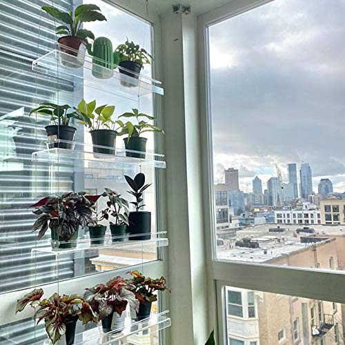 Hanging Plant Shelf, Clear Hanging Acrylic 2-Tier/3-Tier Planter S...