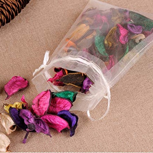 Wuligirl 100pcs 5X7 Inches Christmas Drawstring Organza Gift Bag P...