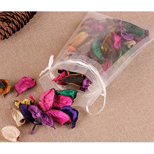 Wuligirl 100pcs 5X7 Inches Christmas Drawstring Organza Gift Bag P...