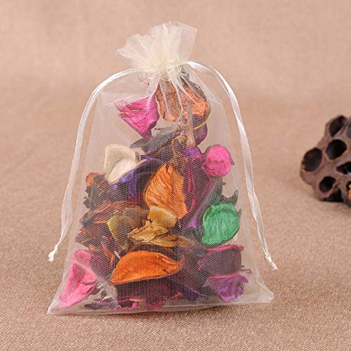 Wuligirl 100pcs 5X7 Inches Christmas Drawstring Organza Gift Bag P...