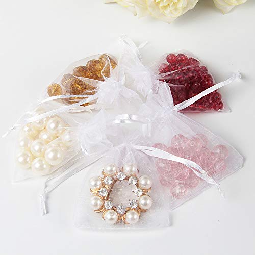 Wuligirl 100pcs 5X7 Inches Christmas Drawstring Organza Gift Bag P...