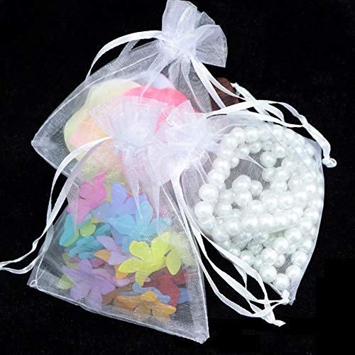 Wuligirl 100pcs 5X7 Inches Christmas Drawstring Organza Gift Bag P...