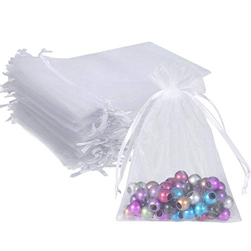 Wuligirl 100pcs 5X7 Inches Christmas Drawstring Organza Gift Bag P...