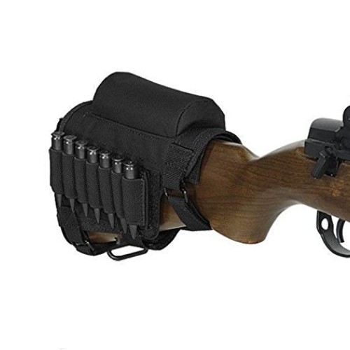 Rifle Buttstock, Adjustable Tactical Cheek Rest Pad Ammo Pouch wit...