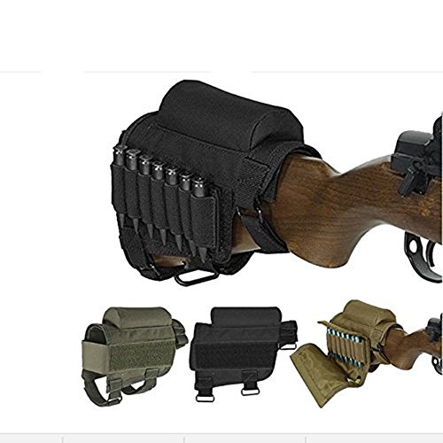 Rifle Buttstock, Adjustable Tactical Cheek Rest Pad Ammo Pouch wit...
