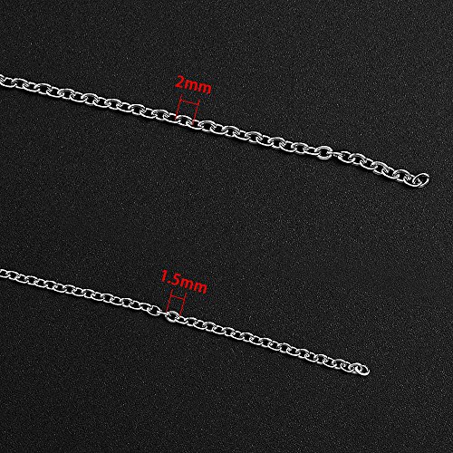 WXJ13 36 Feet Silver Stainless Steel Link Cable Chain with 20 Lobs...