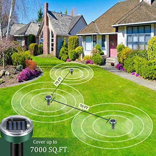 Snake Repellent 10 Pack Mole Repellent for Lawns, Solar Powered So...