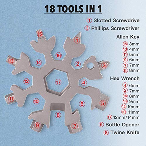 18-in-1 Snowflake Multi-Tools Portable Pocket Tool Wrench Ratchet ...