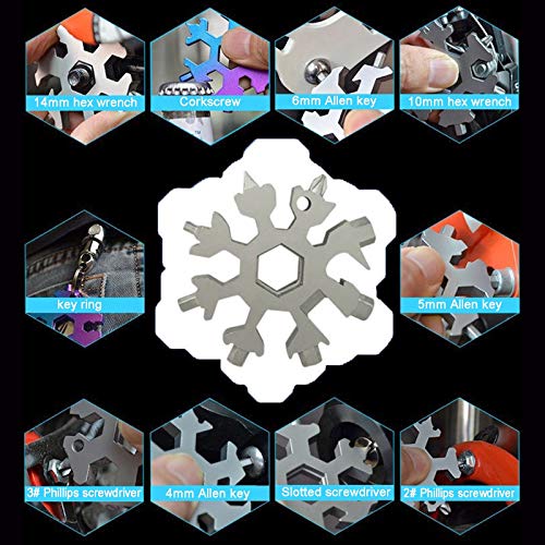 18-in-1 Snowflake Multi-Tools Portable Pocket Tool Wrench Ratchet ...