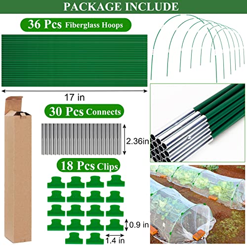 Greenhouse Hoops Grow Tunnel 6 Sets of 8FT Long Garden Hoops, Rust...