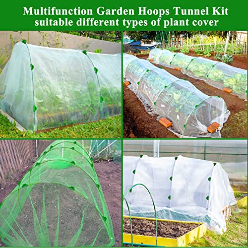 Greenhouse Hoops Grow Tunnel 6 Sets of 8FT Long Garden Hoops, Rust...