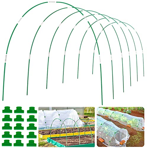Greenhouse Hoops Grow Tunnel 6 Sets of 8FT Long Garden Hoops, Rust...