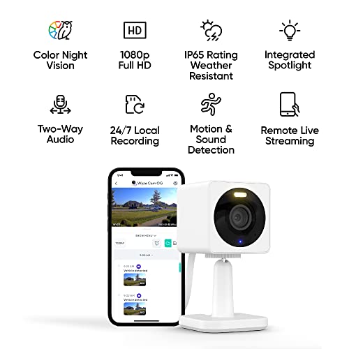 WYZE Cam OG 1080p HD Wi-Fi Security Camera - Indoor/Outdoor, Color...