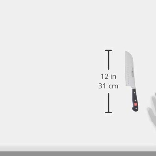 Wusthof CLASSIC Santoku w/Board, One Size, Black, Stainless Steel