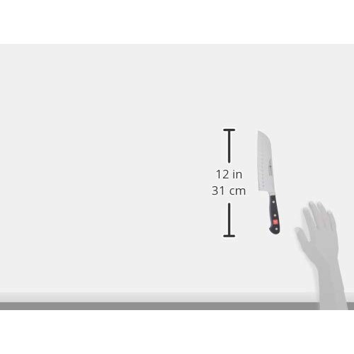 Wusthof CLASSIC Santoku w/Board, One Size, Black, Stainless Steel