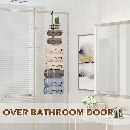 X-cosrack Over Door Towel Rack for Bathroom - Wall Mount Towel Hol...