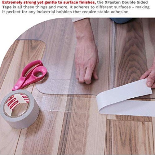 XFasten Double Sided Tape Clear, Removable, 2-Inch by 30-Yards, Id...