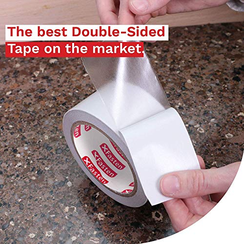 XFasten Double Sided Tape Clear, Removable, 2-Inch by 30-Yards, Id...