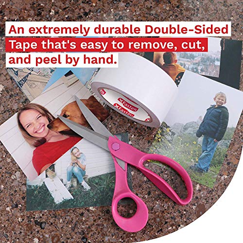 XFasten Double Sided Tape Clear, Removable, 2-Inch by 30-Yards, Id...