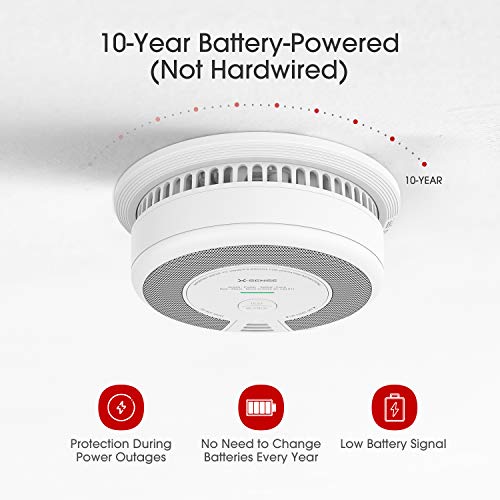 X-Sense 2-in-1 Smoke and Carbon Monoxide Alarm Not Hardwired, 10...