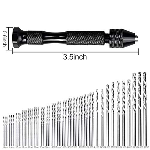 60 Pieces Pin Vises Hand Drill Bits Micro Mini Twist Drill Bits Se...
