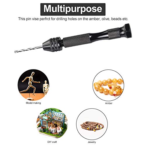 60 Pieces Pin Vises Hand Drill Bits Micro Mini Twist Drill Bits Se...