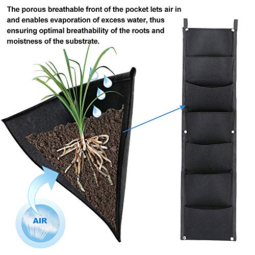 X XBEN Vertical Wall Hanging Planters, 7 Pockets Indoor Outdoor La...