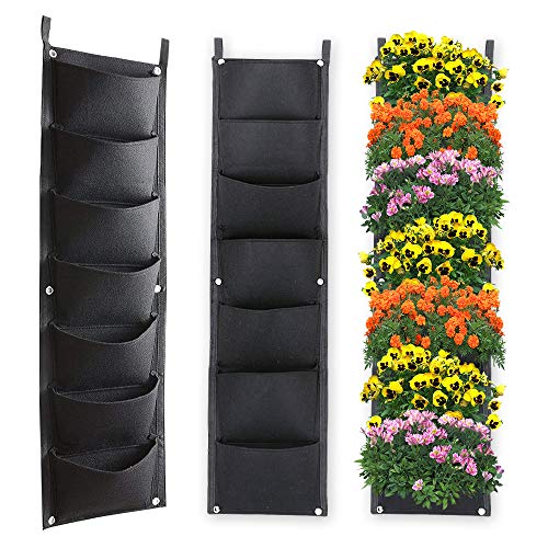 X XBEN Vertical Wall Hanging Planters, 7 Pockets Indoor Outdoor La...