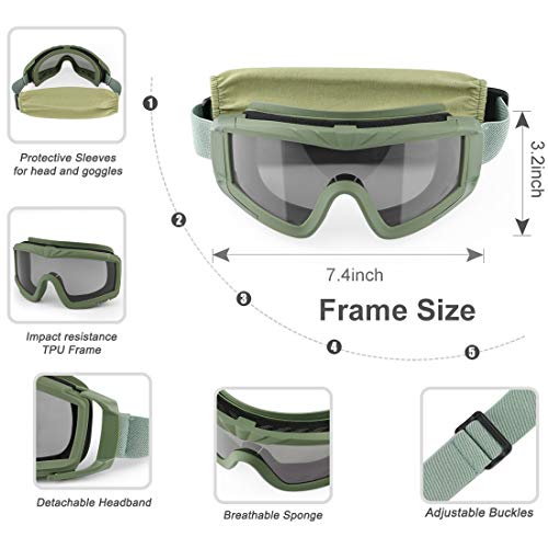 XAegis Airsoft Goggles, Tactical Safety Goggles Anti Fog Military ...