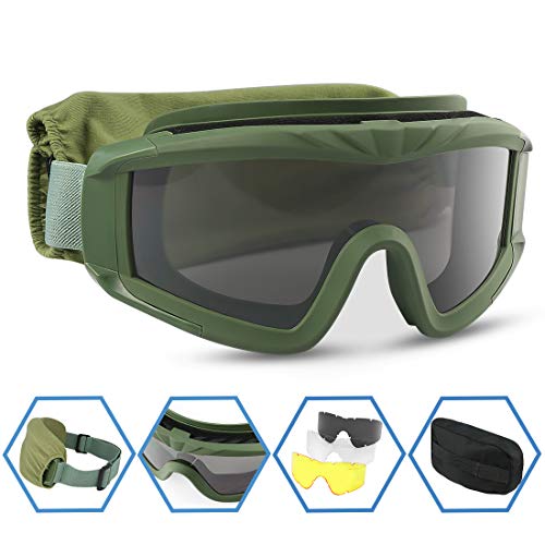 XAegis Airsoft Goggles, Tactical Safety Goggles Anti Fog Military ...