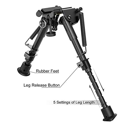 XAegis Carbon Fiber 6- 9 Rifle Bipod with M-lok Adapter for Hunt...