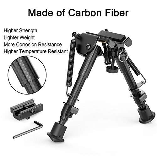 XAegis Carbon Fiber 6- 9 Rifle Bipod with Picatinny Adapter, Car...