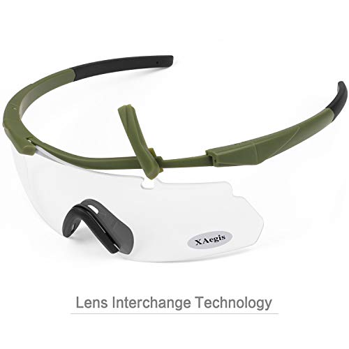 XAegis Tactical Shooting Glasses with 3 Interchangeable Lens High ...
