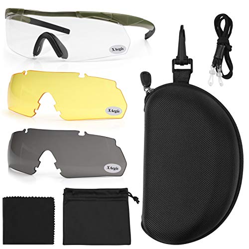 XAegis Tactical Shooting Glasses with 3 Interchangeable Lens High ...