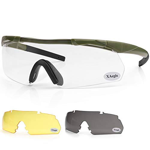 XAegis Tactical Shooting Glasses with 3 Interchangeable Lens High ...