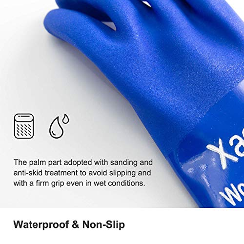 Long Sleeve Working Gloves, Xaoyaya Waterproof Rubber Gloves Shoul...