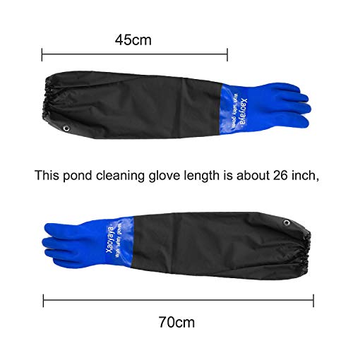 Long Sleeve Working Gloves, Xaoyaya Waterproof Rubber Gloves Shoul...