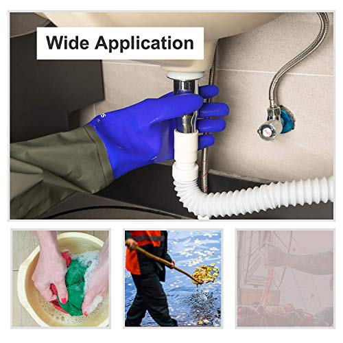 Long Sleeve Working Gloves, Xaoyaya Waterproof Rubber Gloves Shoul...