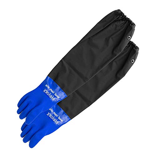 Long Sleeve Working Gloves, Xaoyaya Waterproof Rubber Gloves Shoul...