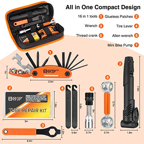 Bicycle Repair Bag & Bicycle Tire Pump, Home Bike Tool Portable Pa...