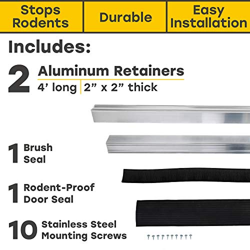 Xcluder - 162972 X2 Rodent Proof Garage Door Seal Kit; 8 Ft. x 2.0...