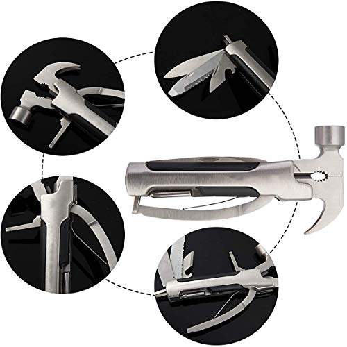14-in-1 Hammer Multi-tool, Stainless Steel Multi tool Mini Hammer ...