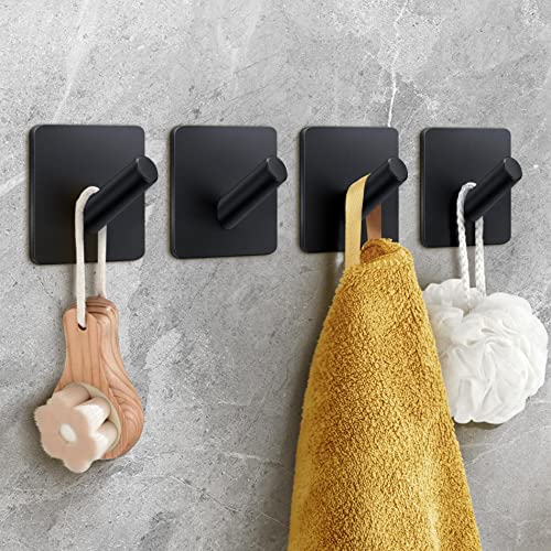 xdgeLoad Heavy Duty Adhesive Hooks, Bath Towel Hooks 4 Pack, Adhes...