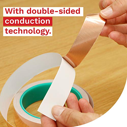 XFasten Conductive Copper Tape, 1-Inch x 12-Yards, Slug Repellent,...