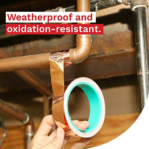 XFasten Conductive Copper Tape, 1-Inch x 12-Yards, Slug Repellent,...