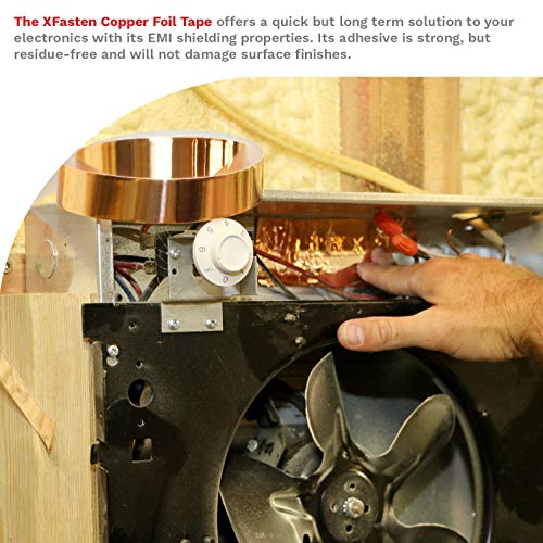 XFasten Conductive Copper Tape, 1-Inch x 12-Yards, Slug Repellent,...