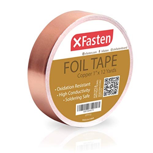 XFasten Conductive Copper Tape, 1-Inch x 12-Yards, Slug Repellent,...
